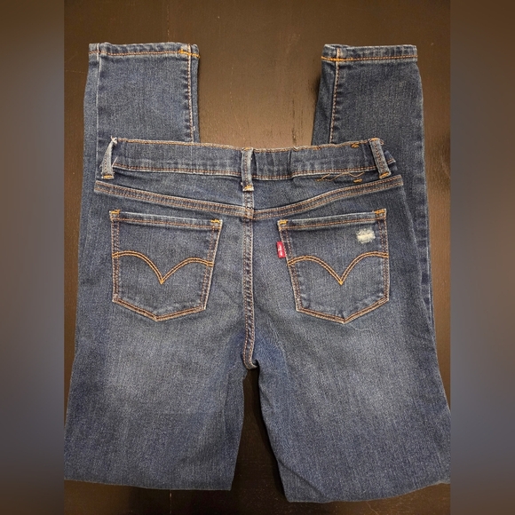 Girls Size 14 Levi's 710 Super Skinny Distressed Blue Jeans - Picture 4 of 7